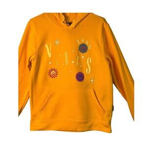 Brooklyn Cloth Hoodie Womens Size M Yellow Lightweight Pullover Good Vibes Cozy